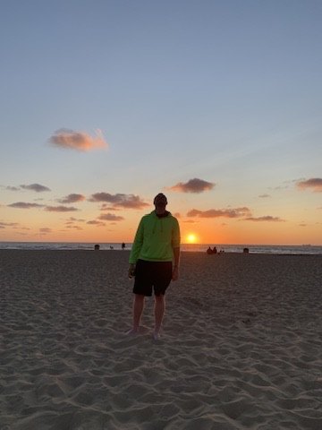 Sunset over Scheveningen beach in The Hague