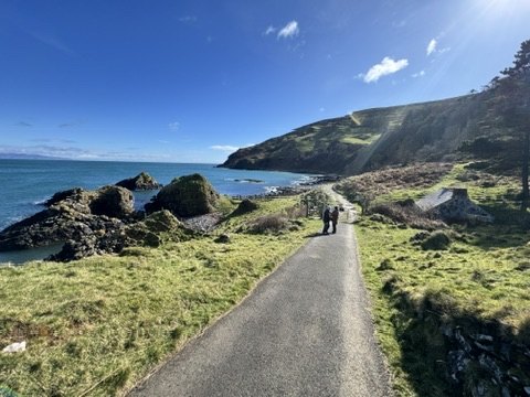 A coastal path above the sea in Northern Ireland